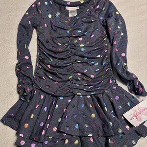 Bonnie Jean Multicolor Polka Dot shirt dress